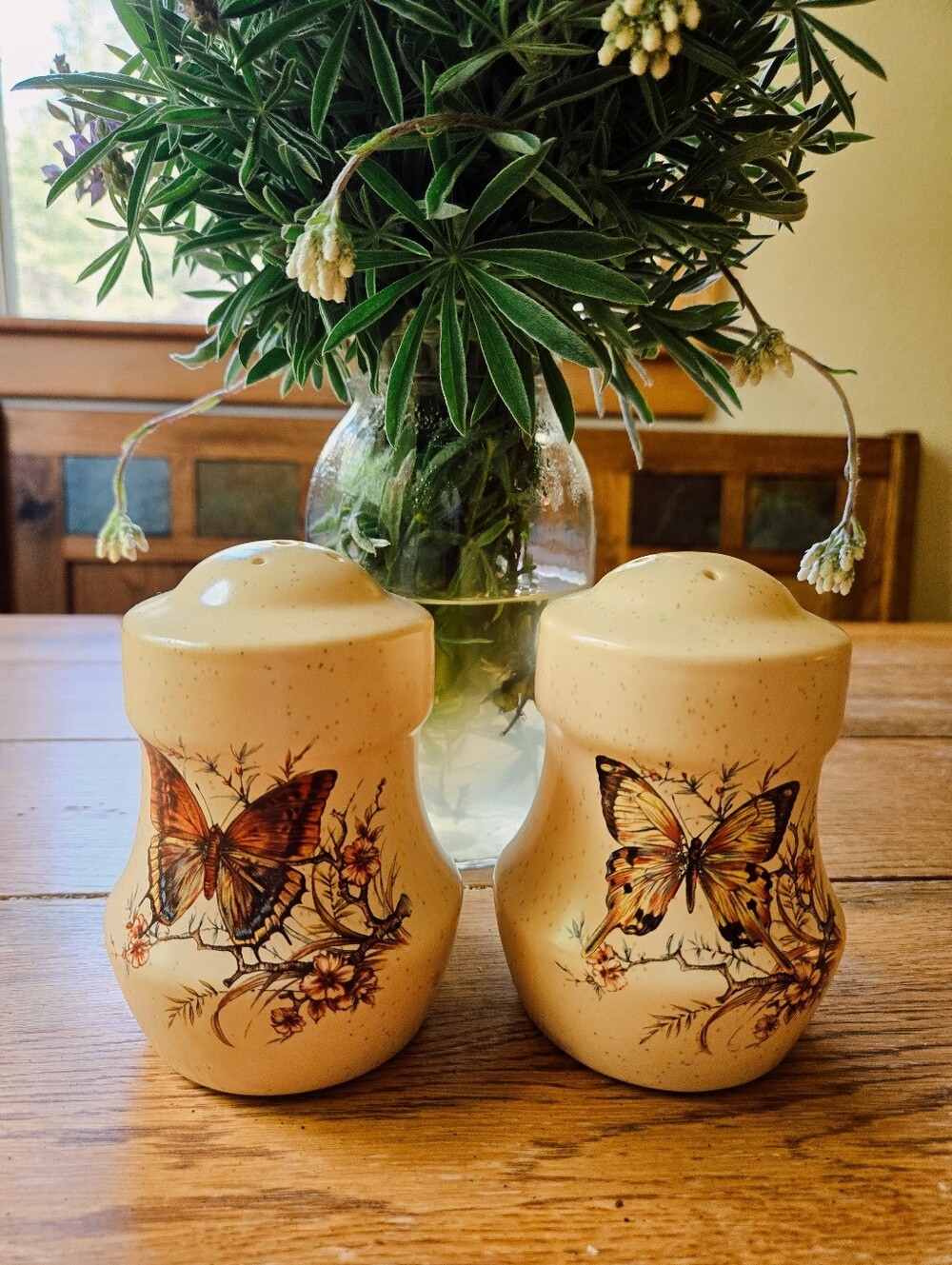 Vintage 70s Butterfly Salt & Pepper Shakers